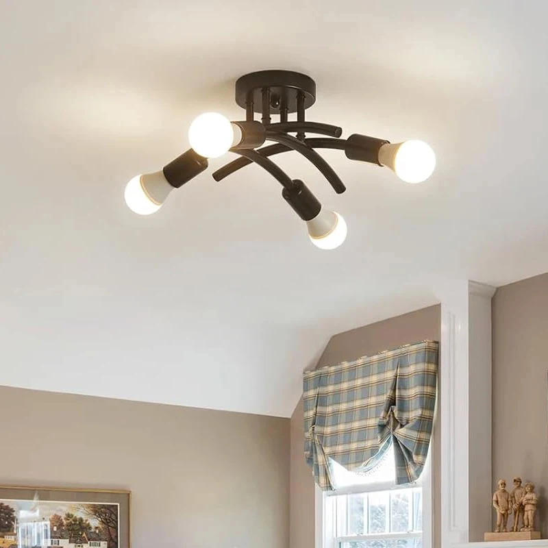 

Подвесной светильник в ретро-стиле из кованой стали, индустриальный светильник для современного освещения гостиной и спальни, декоративный арт-светильник.