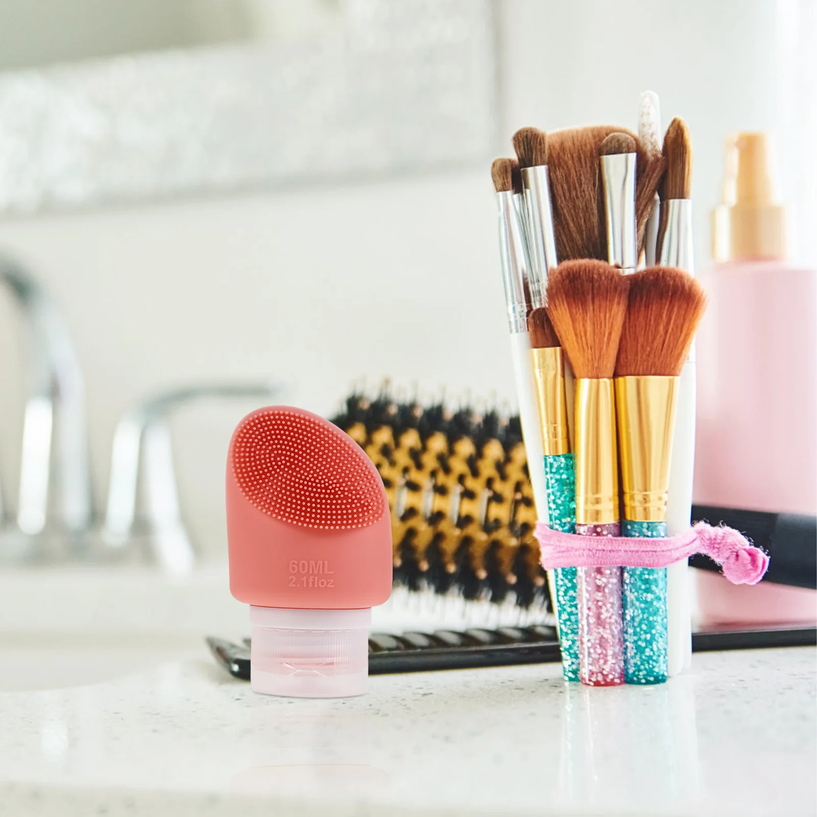

Silicone Face Wash Bottles 60Ml Leak Proof Refillable Travel Size Containers Tsa Approved Portable Toiletry Kits For