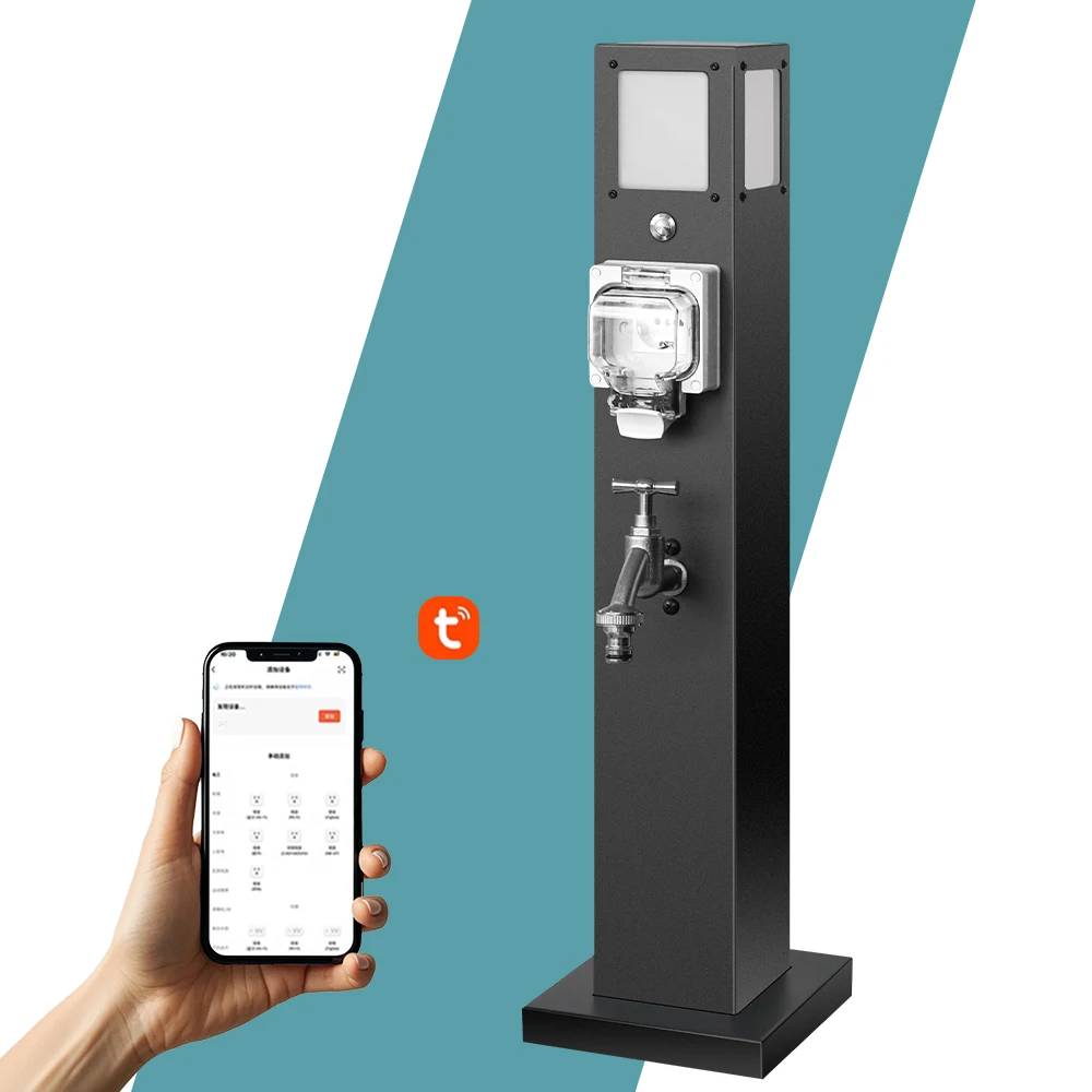 

Outdoor WiFi Smart Lamp Stainless Steel Power Socket Anti Freeze Water Tap Anti-rust Waterproof Suitable for Both UK and US