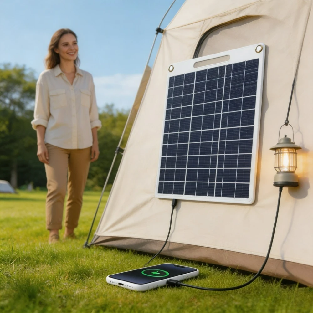 Ip65 Waterproof Solar Panel Portable Charger 15w 20w 5v Two Usb Ports Fast Charging Outdoor Emergency Power Source for