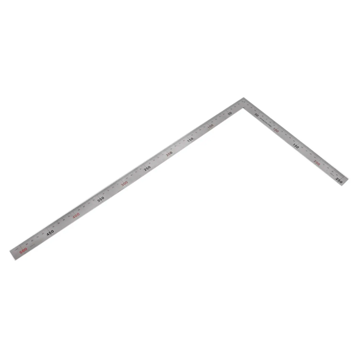 Stainless Steel 25x50cm 90 Degree Angle Try Square Ruler Measure Tool