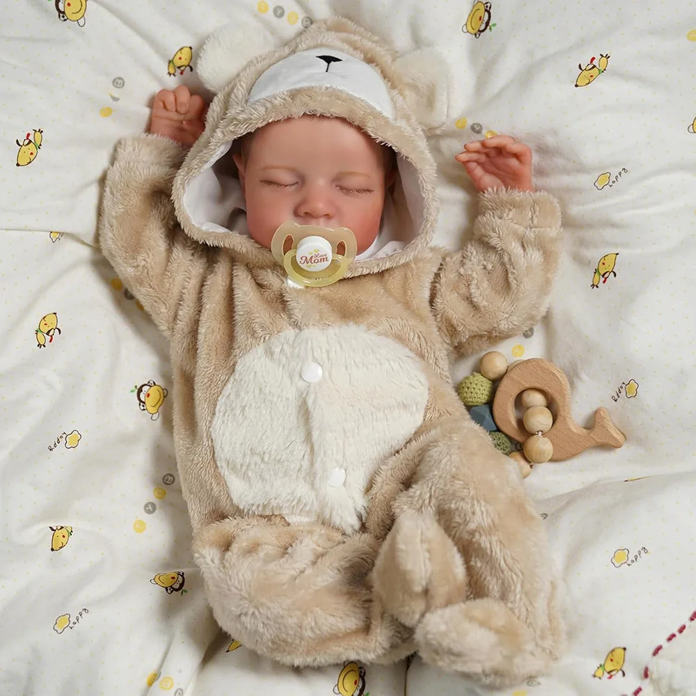 Bambole per bambini rinate da 48 cm Bambole realistiche per tutto il corpo in silicone Alive Sleeping Like Real Giocattoli per bambini dipinti realistici già finiti