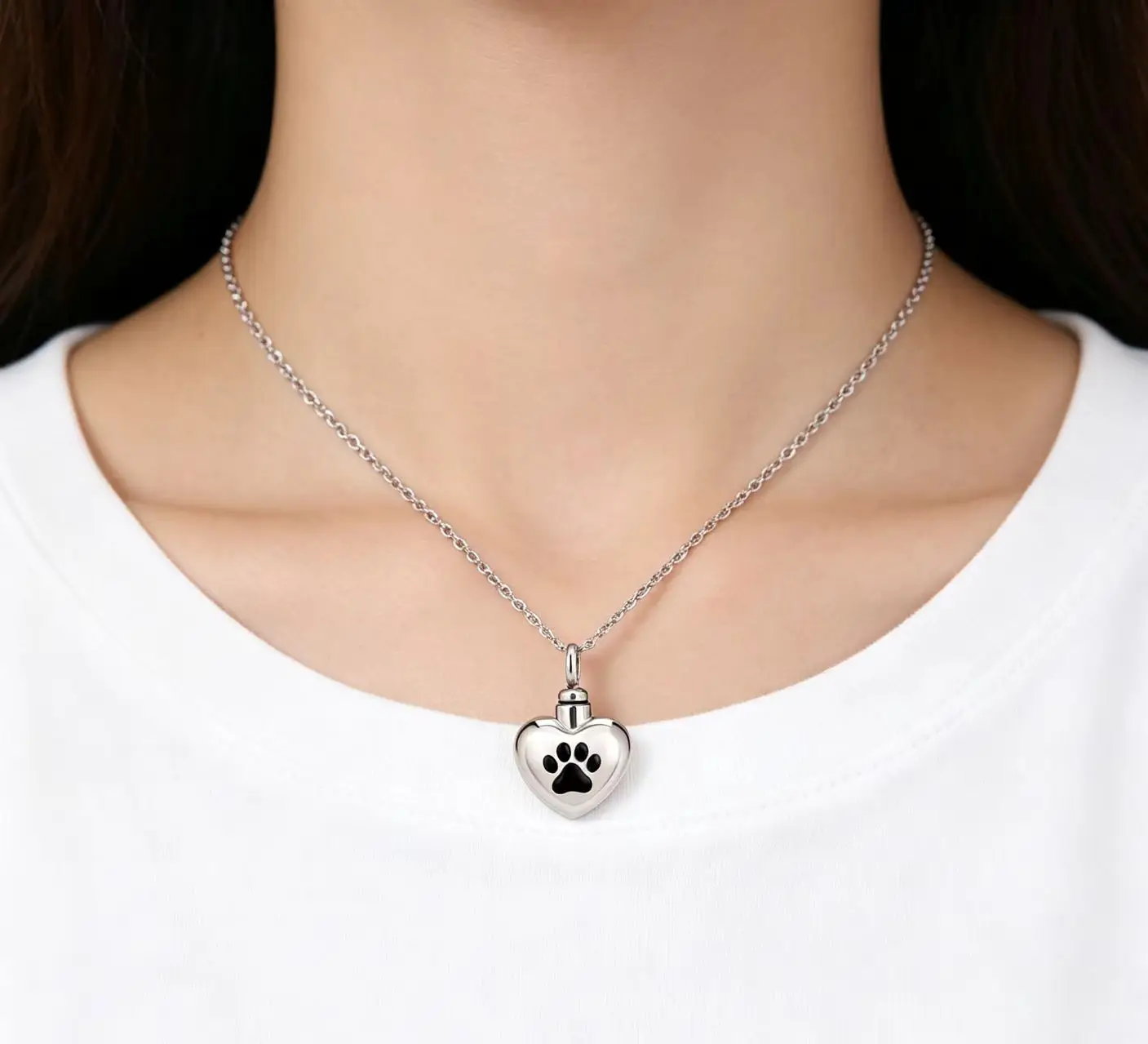 Heart Urn Necklace Set Ashes Mementoes Pet Pendants Pet Memorials Lockets