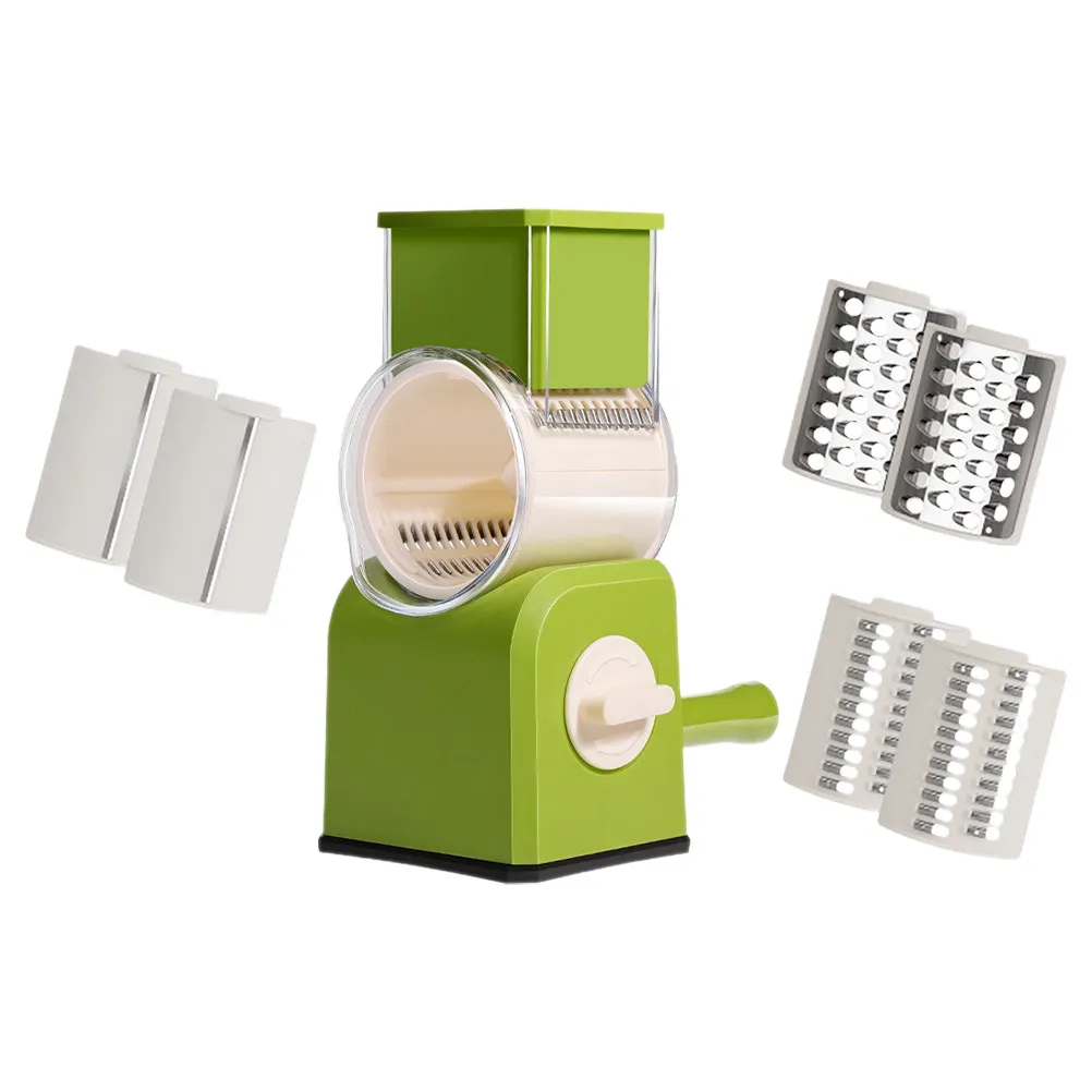 Stainless Steel Vegetable Slicer Rotary Kitchen Grater for Potatoes Carrots Onions Tomatoes Fast Safe Effortless Slicing