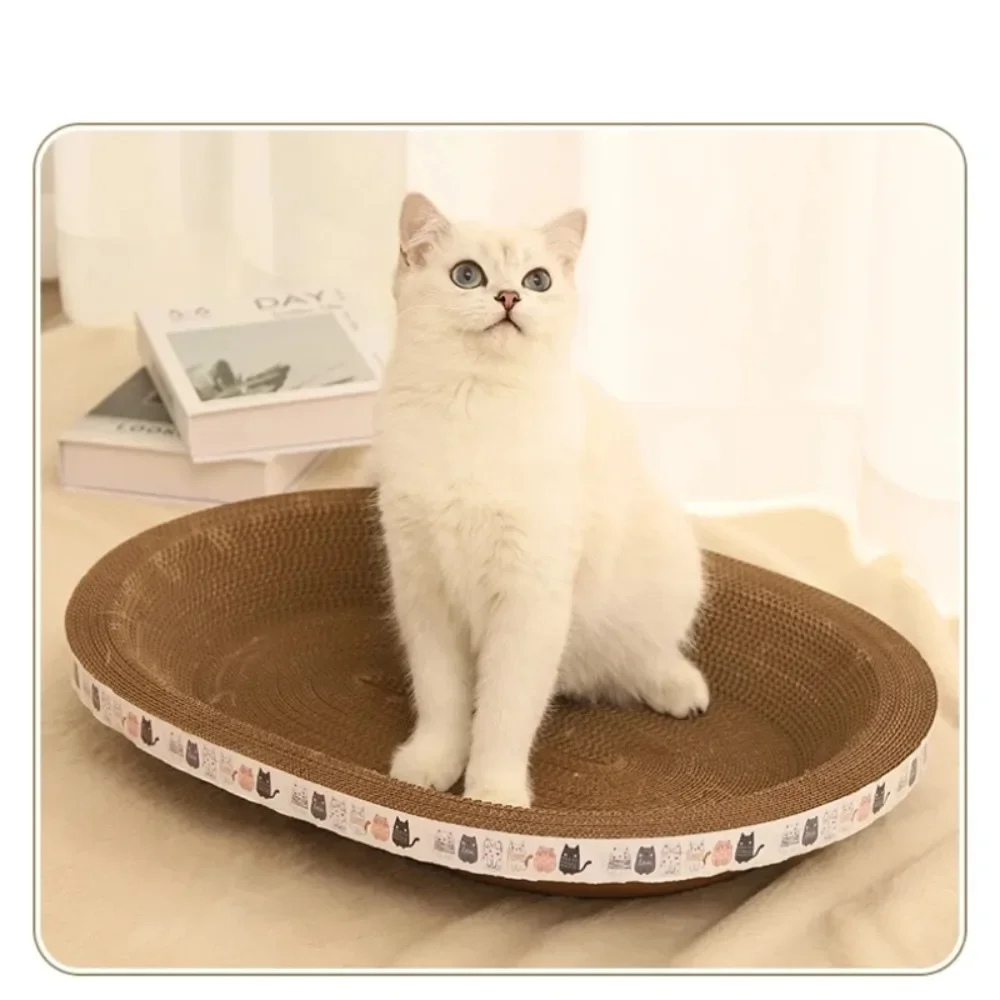 New 1pc Cat Scratcher Corrugated Cat Scrapers Round Oval Grinding Claw Toys for Cats Wear-Resistant Cat Bed Nest Kitten Toys