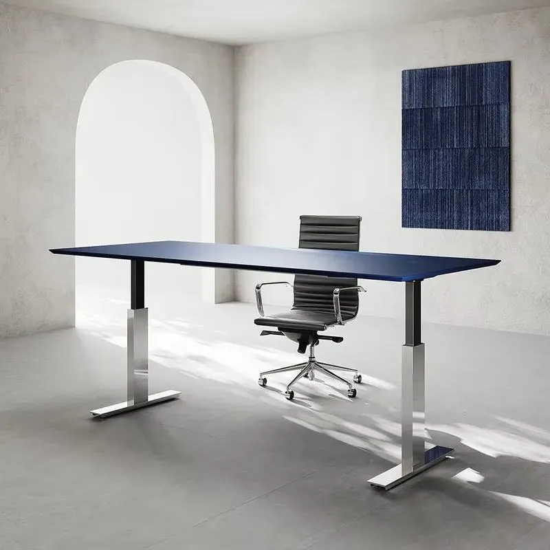 Modern Luxury Convertible Expandable Executive Desk with Side Cabinets for CEO Office Professional Workspace