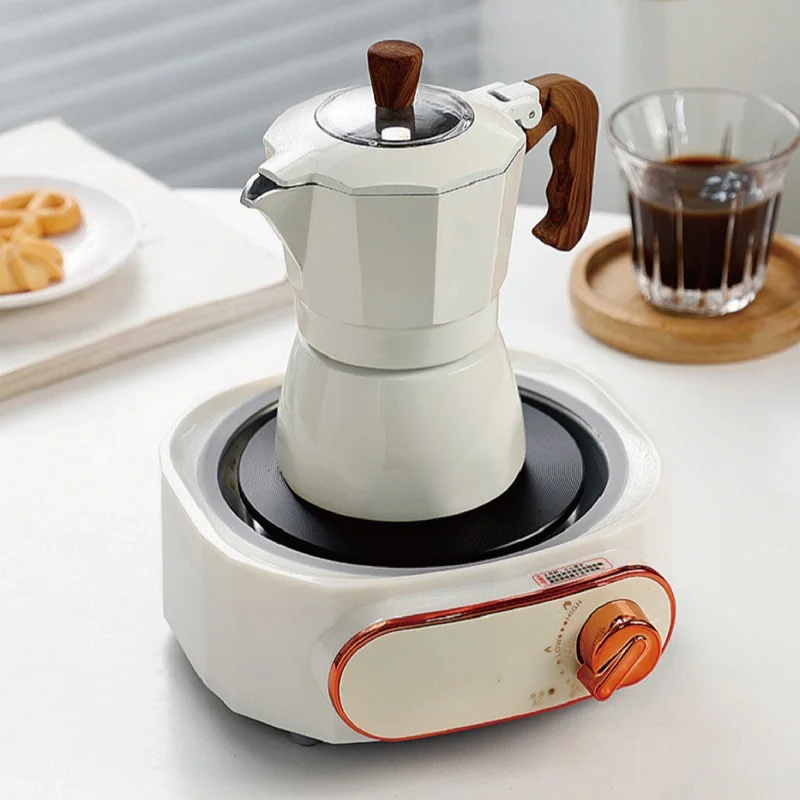 600 W elektrischer Keramikherd, Mini-Moka-Topf, spezielle Kaffeebrühbasis, Heizung, 2 Gänge, Einstellung, Teebereiter, tragbarer Wasserkocher, 220 V