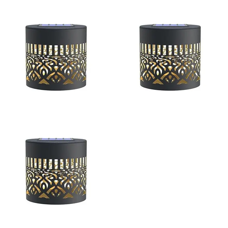 

3X Солнечные светильники для забора Mandala, металлические, на солнечной энергии, для наружного освещения стен, террас и ступеней - [Zhyi-TFBC]