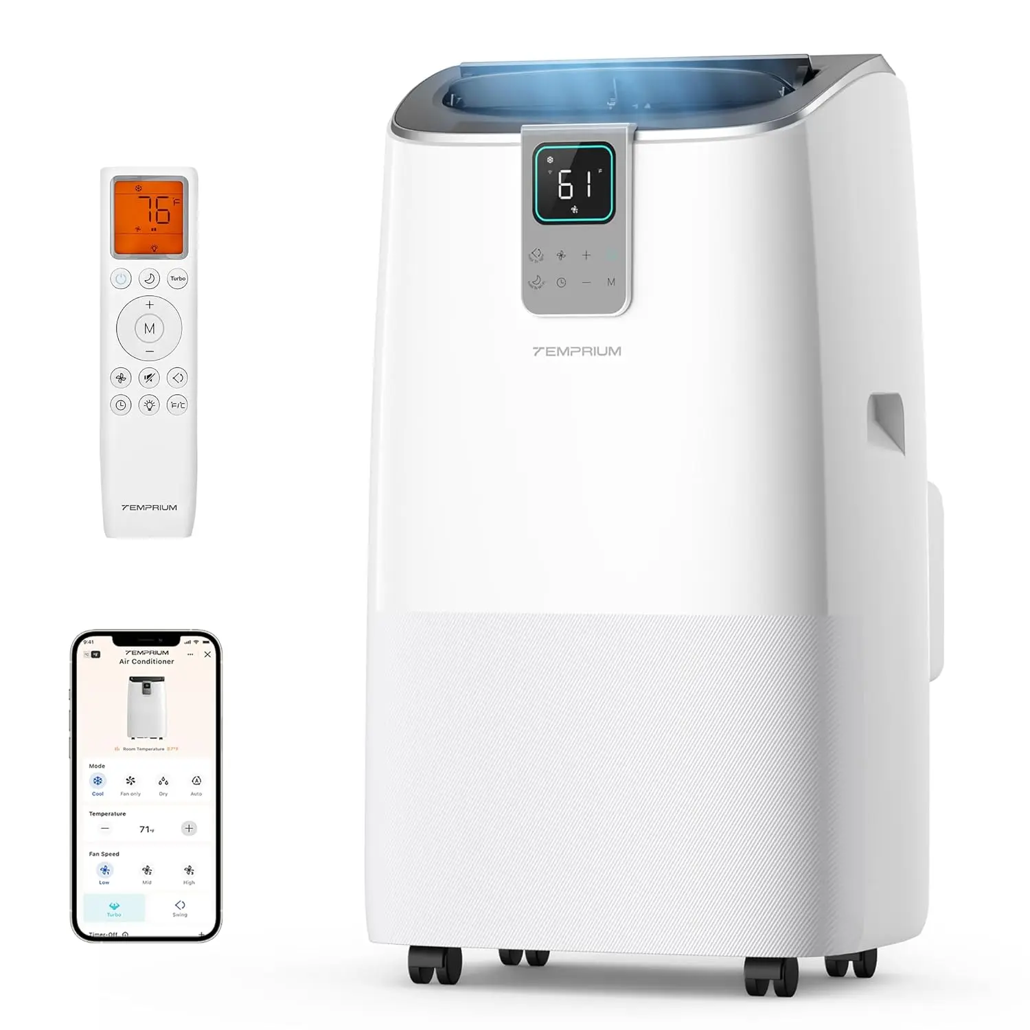 

14000BTU Portable Air Conditioner Quiet 41dB 24H Timer 4in1 Smart APP Voice Remote Drainage-free Cooling 750sqft Bedroom, Custom