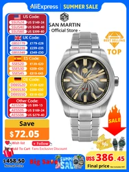 San Martin 2025 Guilloche Dial Snake Year Limited 39mm Miyota 90S5 Clear Caseback Men Automatic Mechanical Watch Luminous SN0144