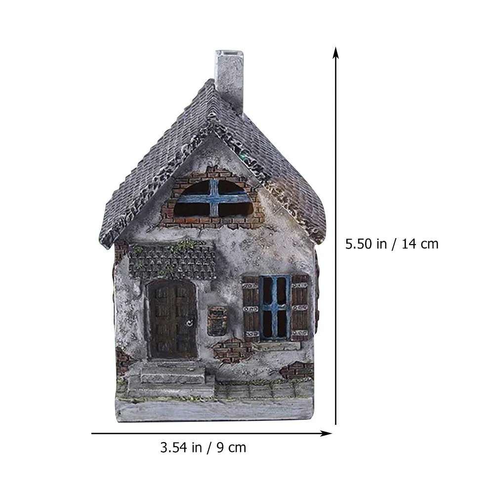 

Resin Miniature House Decor Small House Shaped Ornaments Exquisite Realistic Modeling Bright Color Long Term Use Garden Yard