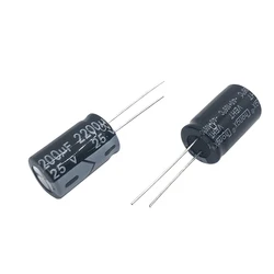 Condensador electrolítico de aluminio, 25V2200UF, 13x21mm, 2200uf, 25v, 2200uf25v, 25v2200mf, 2200mf25v, 25v2200MFD, 25vdc, 25wv, 3300uf