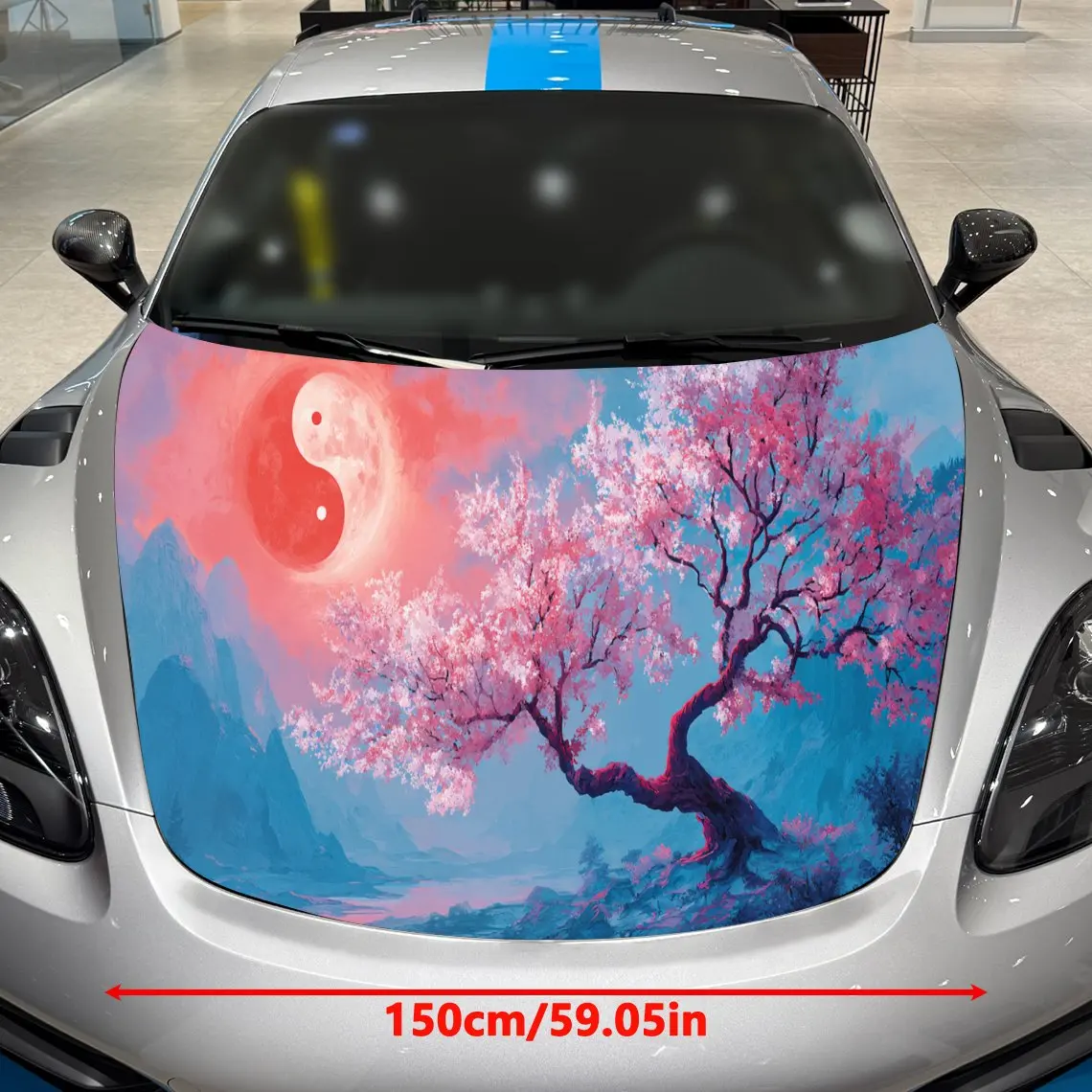 Tai Chi Elements: Landscapes Car Hood Vinyl Stickers Car Surface Protection Decal Car Decoration Cover Vinyl Wraps Waterproof Se