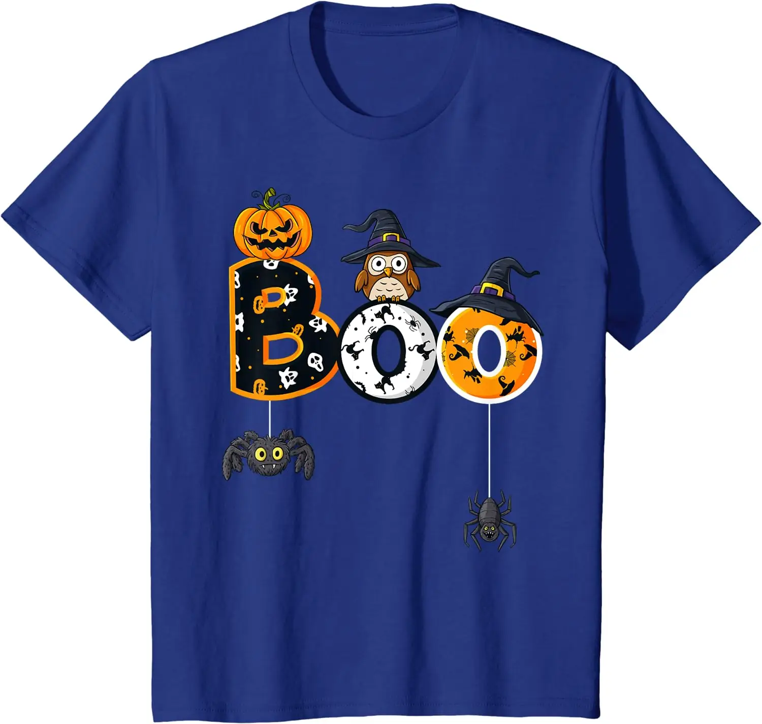 Camiseta informal de algodón para niños y niñas, camisa con gorro de bruja, búho, arañas, diario, para las cuatro estaciones, Halloween