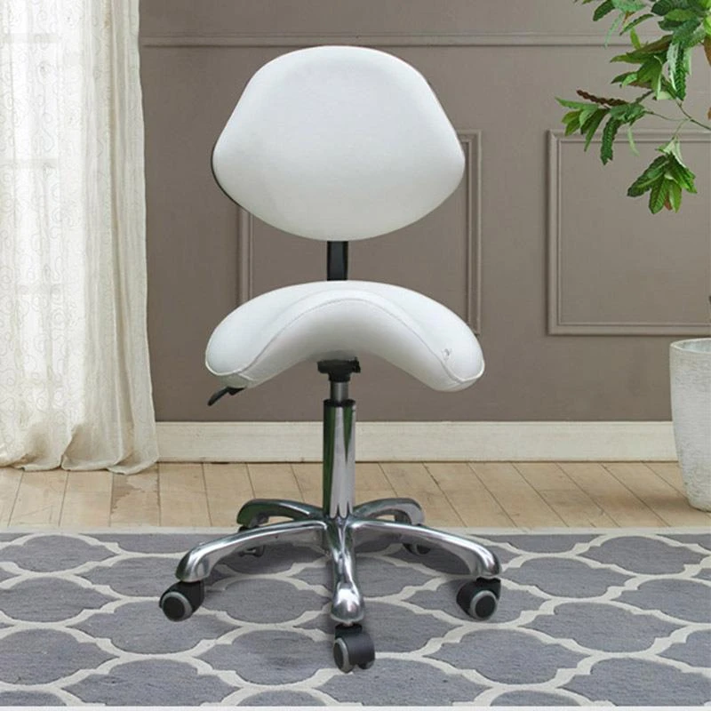 Ergonomic Swivel Dental Chair Saddle Doctor's Stool Adjustable Backrest Leather Dentist Spa Rolling Chair Beauty Salon Clinic