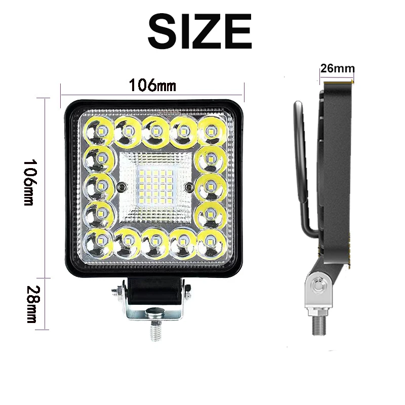 1PC/2PCS 6500K vehicle LED Work Light, Spot Flood Combo Beam, Off-Road Driving Lamp for Tractor ATV UTV RV Boat Golf Cart