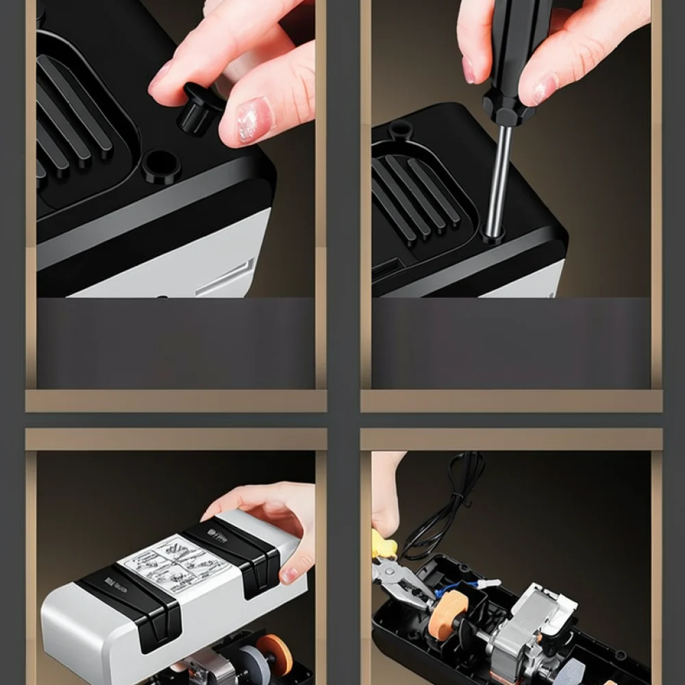 Automatic Electric Sharpener Kitchen Gadget 4 In 1 Multi Function Grinder Professional Portable Blade Maintenance Tool