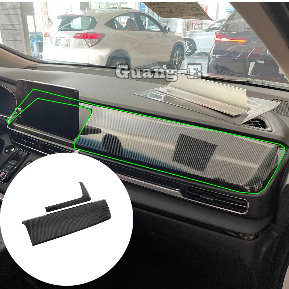 

Для Honda Odyssey 2022 2023 2024 рамка из углеродного волокна, крышки панели центральной консоли, аксессуары для стайлинга автомобилей, декоративные наклейки, 2 шт.