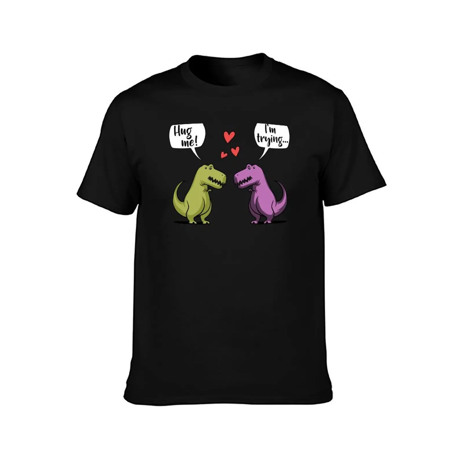 T-Rex Dinosaur Hug Me T-Shirt Trendy Casual Short Sleeve Shirt T-Shirt