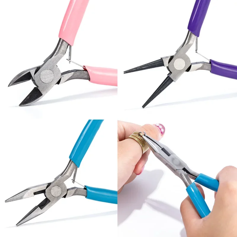 Jewelry Pliers Jewelry Repair And Making Tools Kit  Needle Wire Cutting and Round Nose Pliers  for Bracelet Earring Handmade