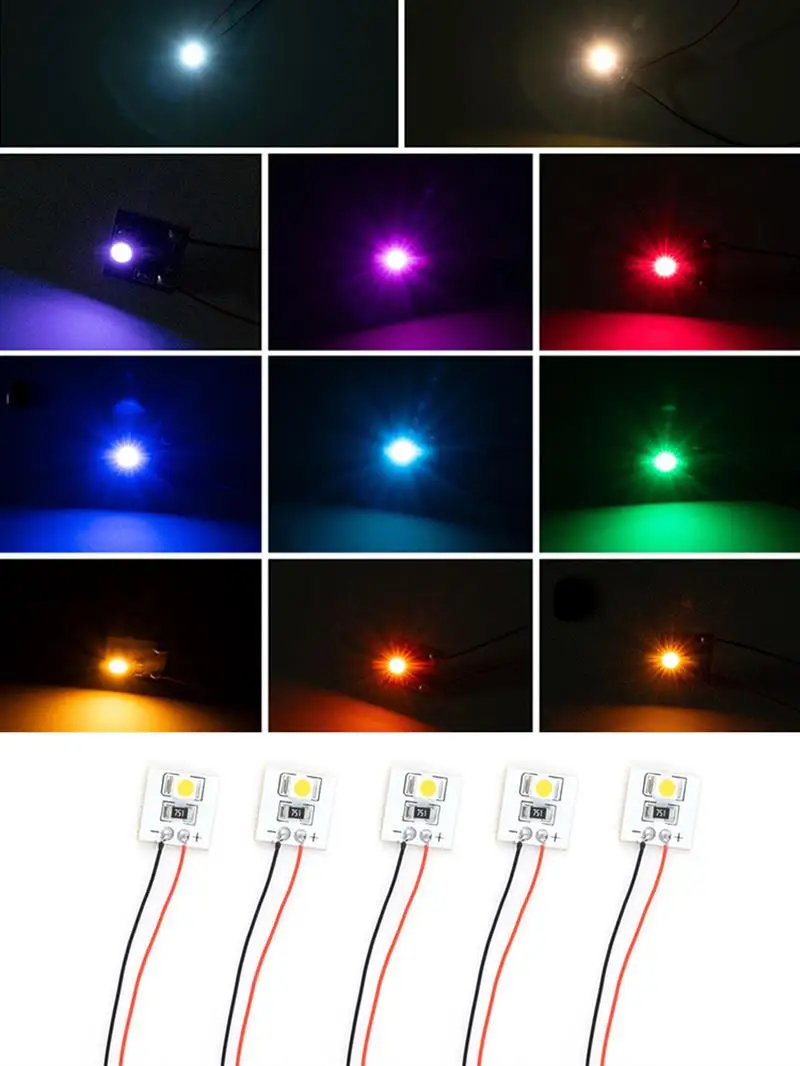 5 uds 12v LED para modelo de iluminación Interior de edificio ferroviario para Hornby precableado blanco brillante/juego de luces de lámpara blanca cálida