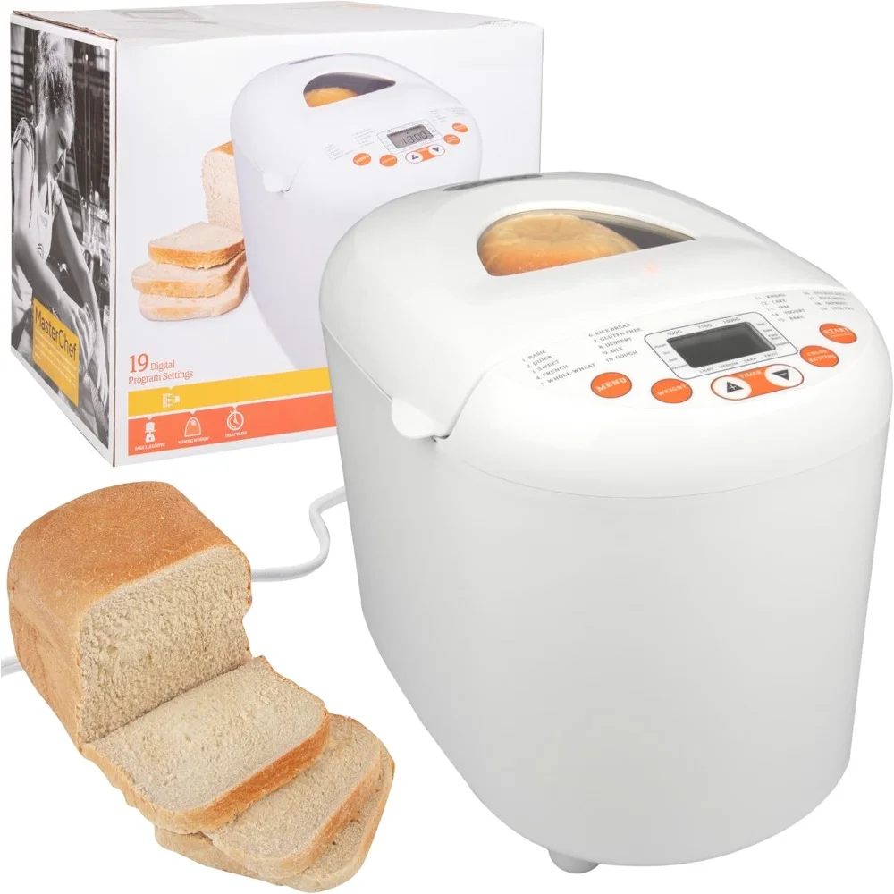 

HAOYUNMA Digital Bread Maker-2-Pound Programmable Machine W 19 Settings & 13-Hour Delay Timer-Automatic 3 Mode Crust