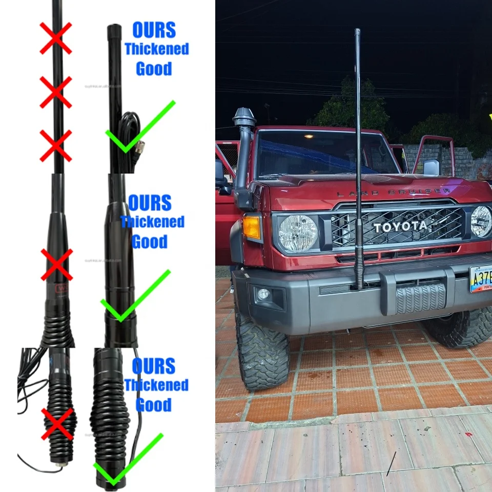 4x4 Off Road Fiberglass Antena 4x4 Para Radio off Road Antenna Uhf Car Tipo Midland Para Veh Culo Heavy Duty