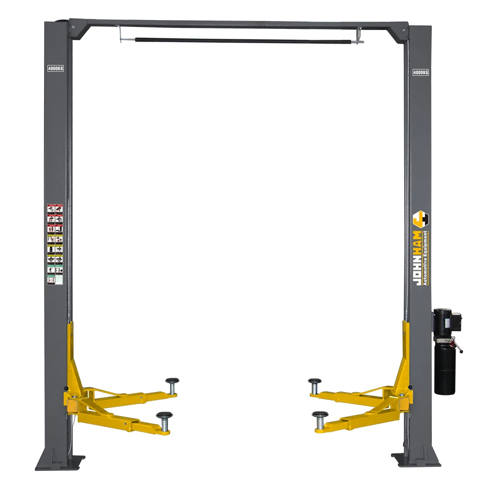 Johnham 4 Ton Clear Floor Two-Post Hydraulic Car Lift 4000kg Workshop Equipment with Upright Lifting Mechanism JCL009