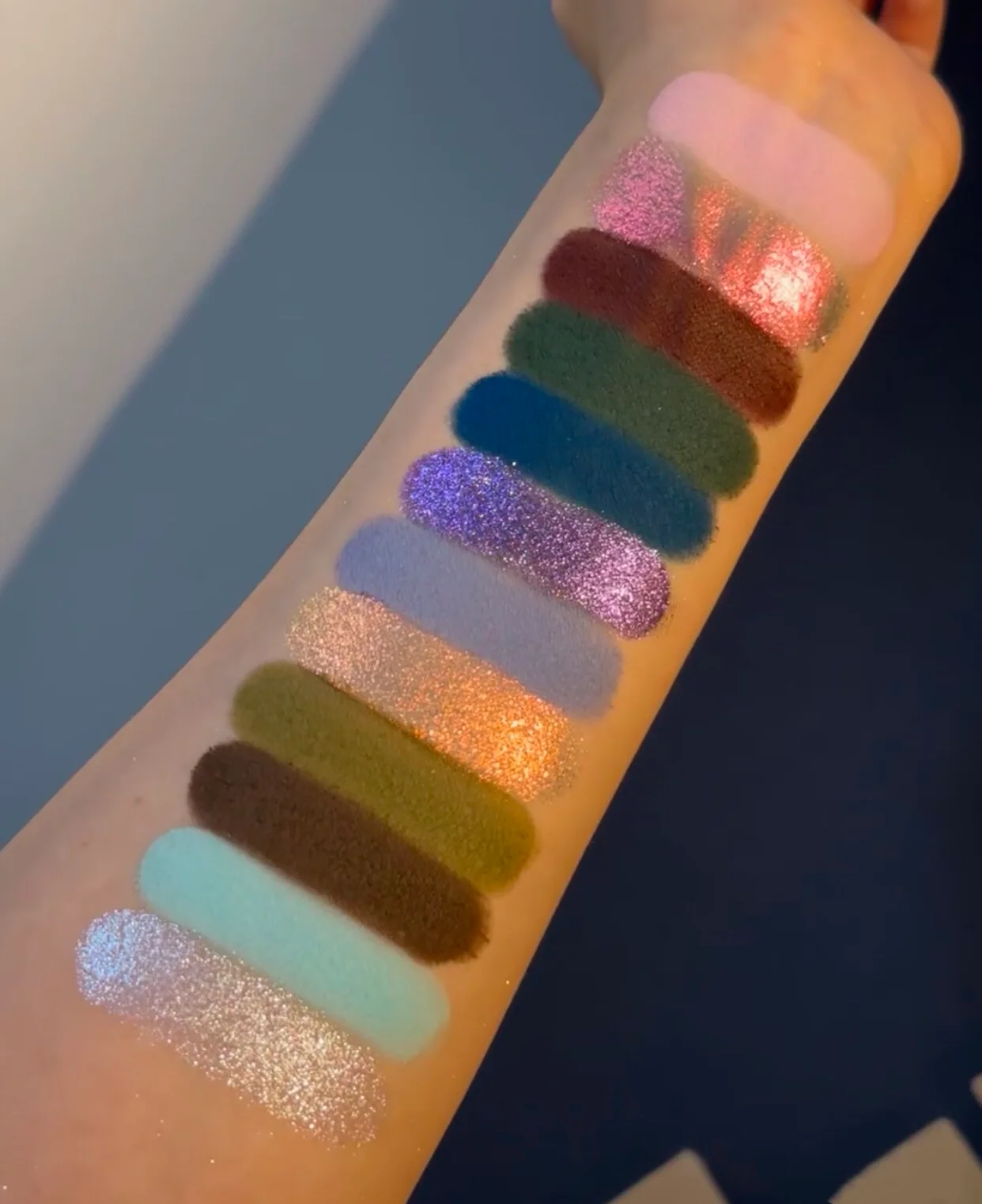 HUAAXU 12-kolorowa paleta cieni do powiek Pearl Shimmer Matte Chameleon Eye Shadow Palette Golden Brown Blue Eye Makeup