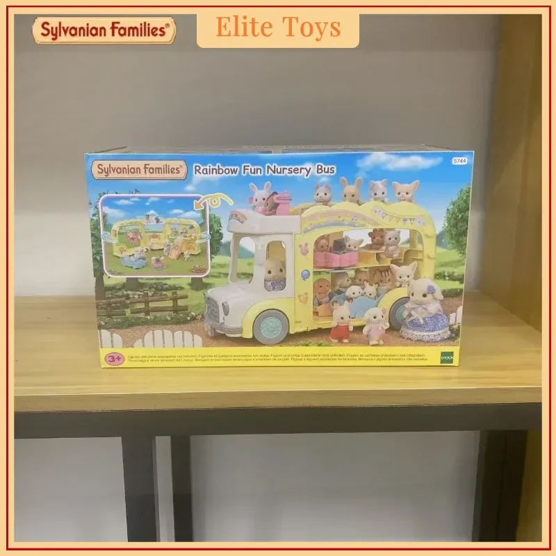 在庫あり シルバニアファミリー レインボーファン保育園バス ミニチュアカーおもちゃ 女の子向け 子供向け ごっこ遊びアクセサリー クリスマスプレゼント