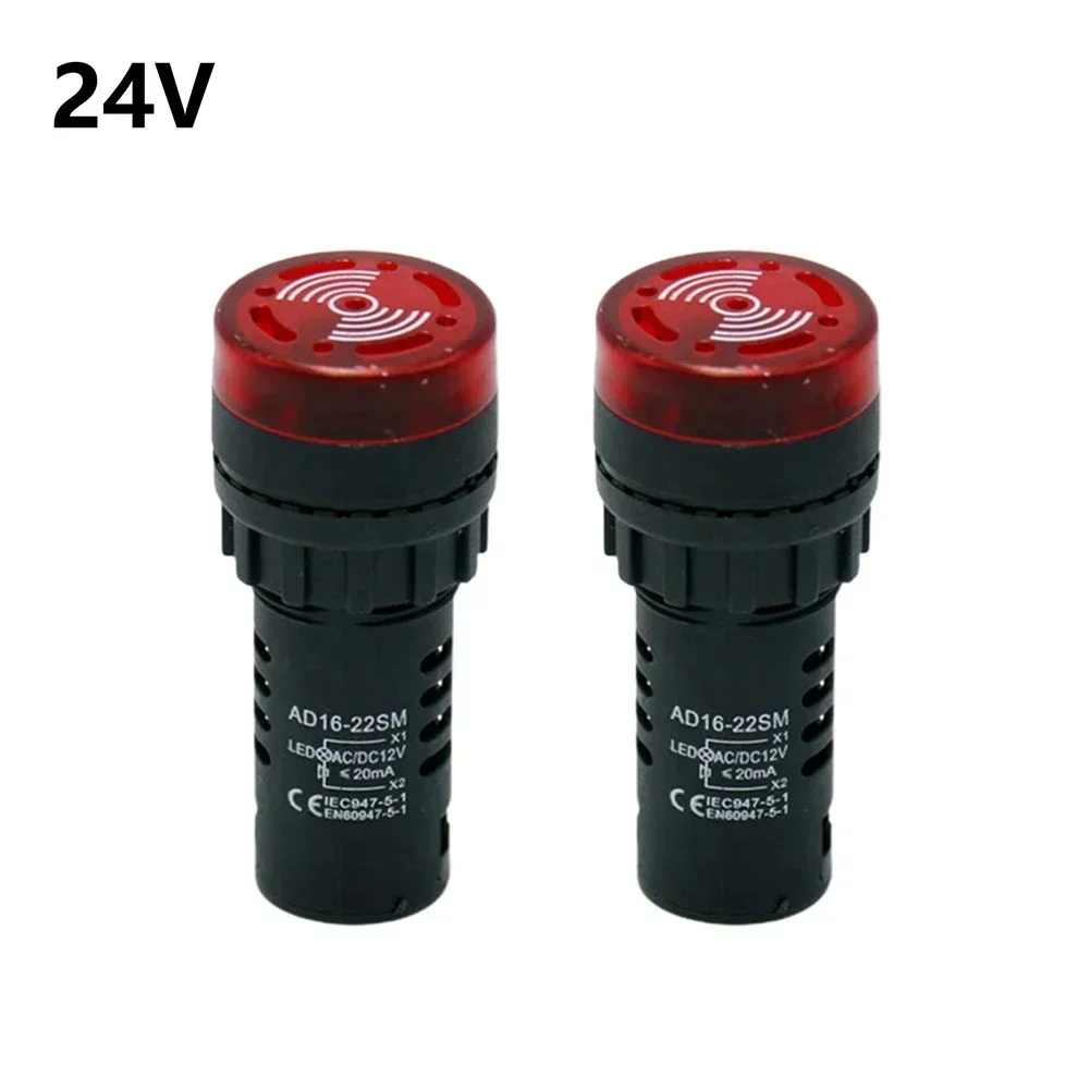 Electrical Equipment Flash Buzzer Business Industrial Sound Light Alarm AC DC12/24/220V AD16-22SM Flash Buzzer Red