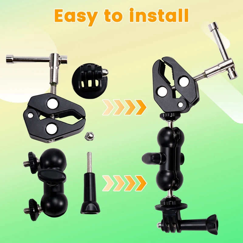 รถจักรยานยนต์จักรยาน Mount CLAMP Universal Bracket กล้อง DSLR Magic ARM สําหรับกล้อง Action