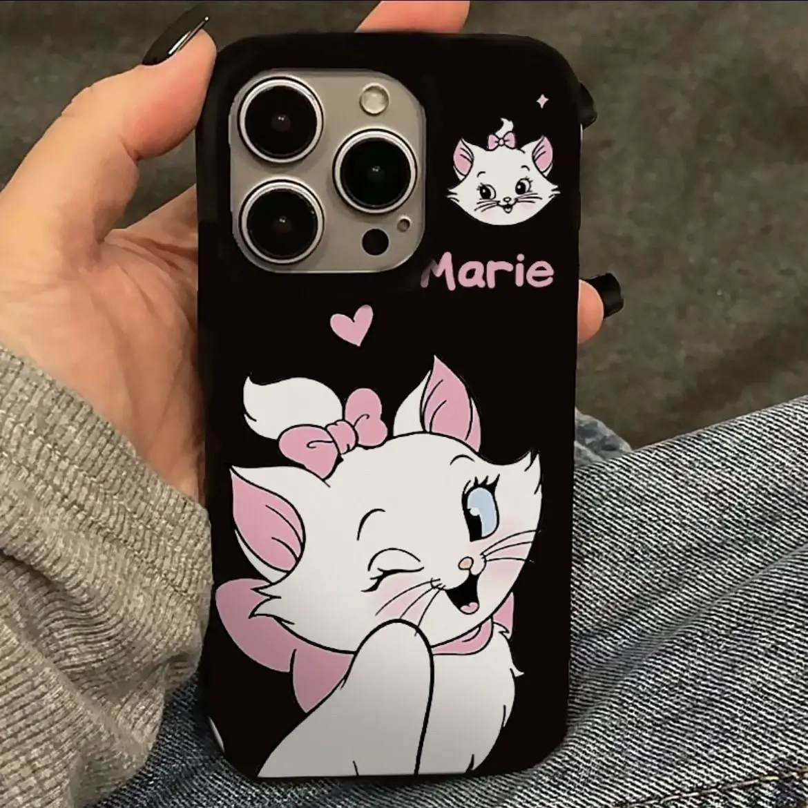 Blinking Cute Mary Cat Phone Case For iPhone 16 E 15 14 ProMax 11 12 13 Pro 7 8 Plus XR XS Max Creative Y2k Silicone Soft Cover