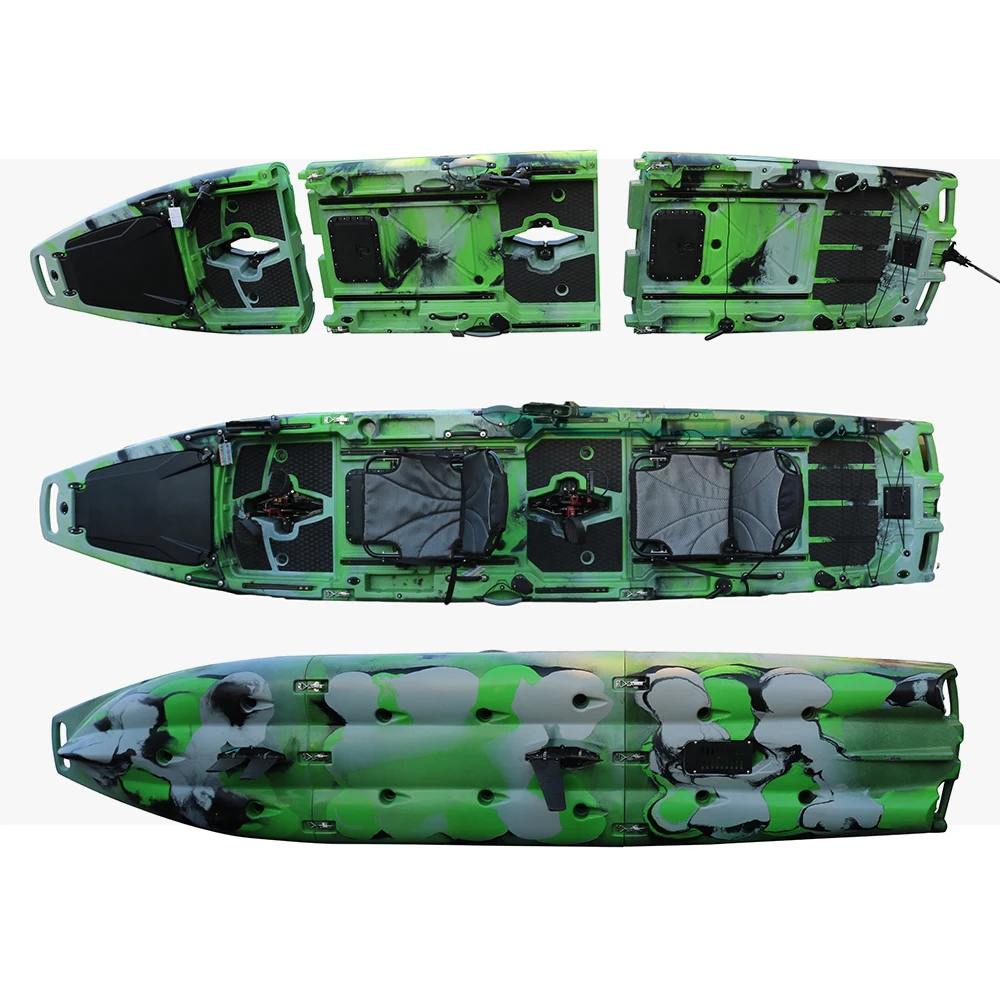 2025 13.8ft Motorized Detachable Fishing Kayak with Pedal Drive System 1 Person Capacity Foldable PE Material