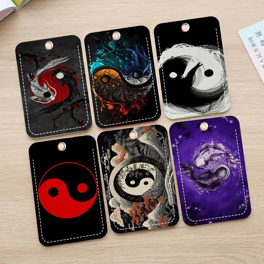 

Природа Инь Ян Китайский Тай Чи Багуа Держатель для карт доступа и еды Брелок для кредитных карт Защитный чехол для банковской карты Брелок Подвеска