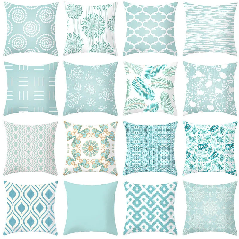 Modern Geometric Print Pillowcase Sofa  Mint Green  Decorative Cushion Cover