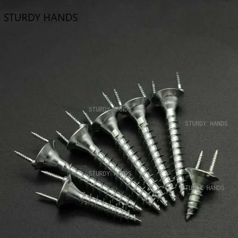 50pcs Solid Wood Baseboard Seamless Nails Double-headed Self-tapping Screws Foot Line Special Nails Invisible Security Screws