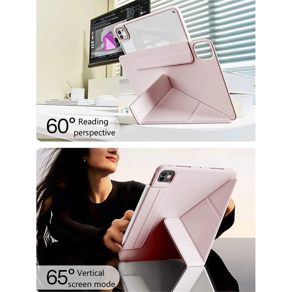 For Pro 13 11inch Case M5 Powerful Magnetic Attachment Slim Trifold Stand Case 11inch