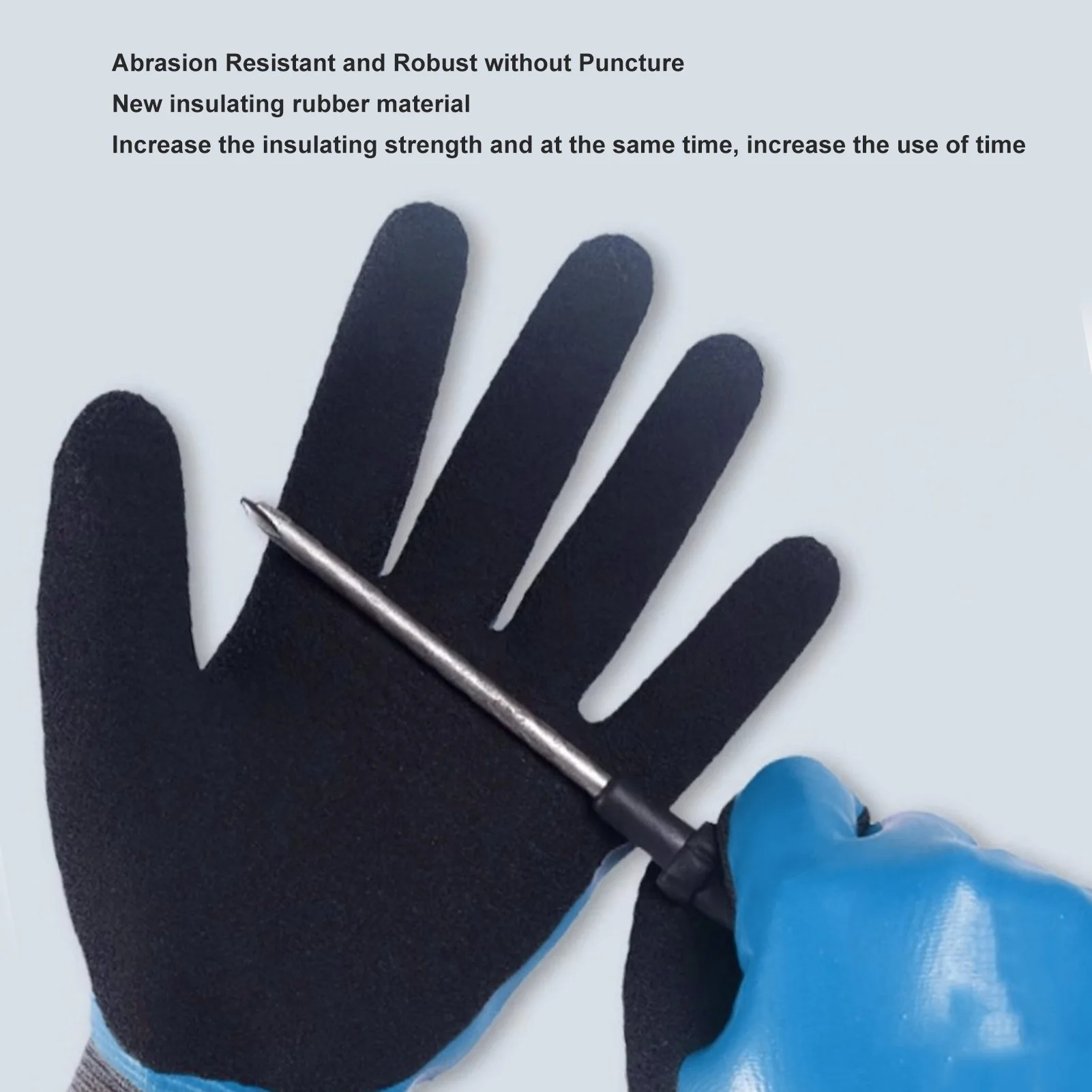 Elektrisch geïsoleerde rubberen handschoenen Isolatiewerkhandschoenen 1000 V Spanningsbestendig 360 °   Elektrisch geïsoleerde handschoenen voor elektricien