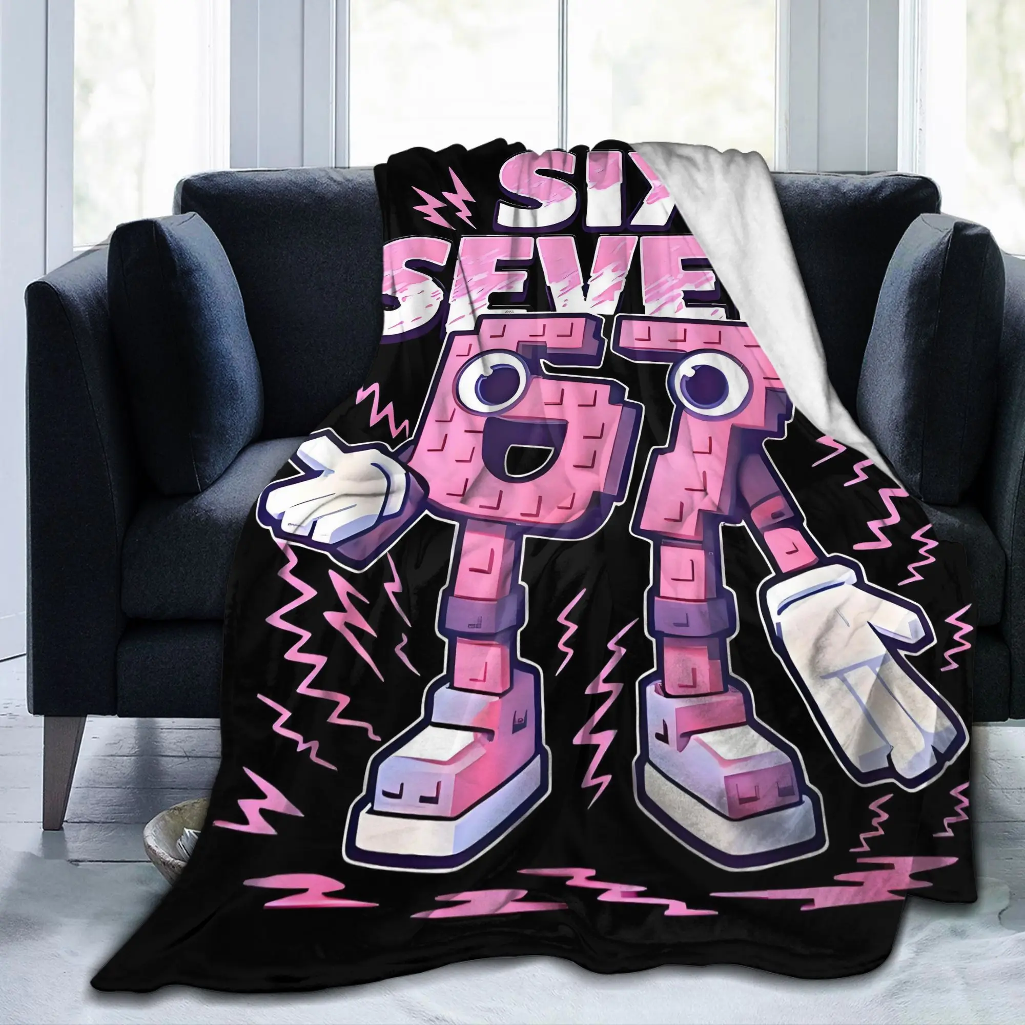 Custom 67 Six Seven  Blanket Warm Fleece Soft Flannel Italian Cartoon Throw Blankets for Bedroom Couch Office Spring