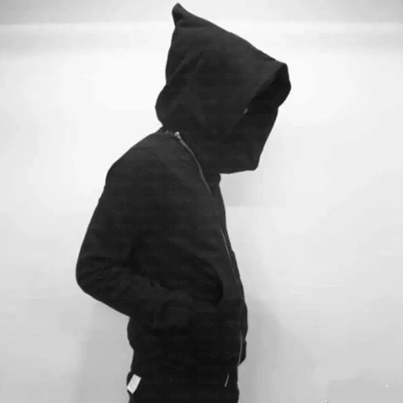 الخريف الشتاء شارع العليا الهيب هوب الأسود غير المتكافئة تصميم سستة الترفيه سترة الظلام معالج هوديي معطف الرجال النساء الملابس