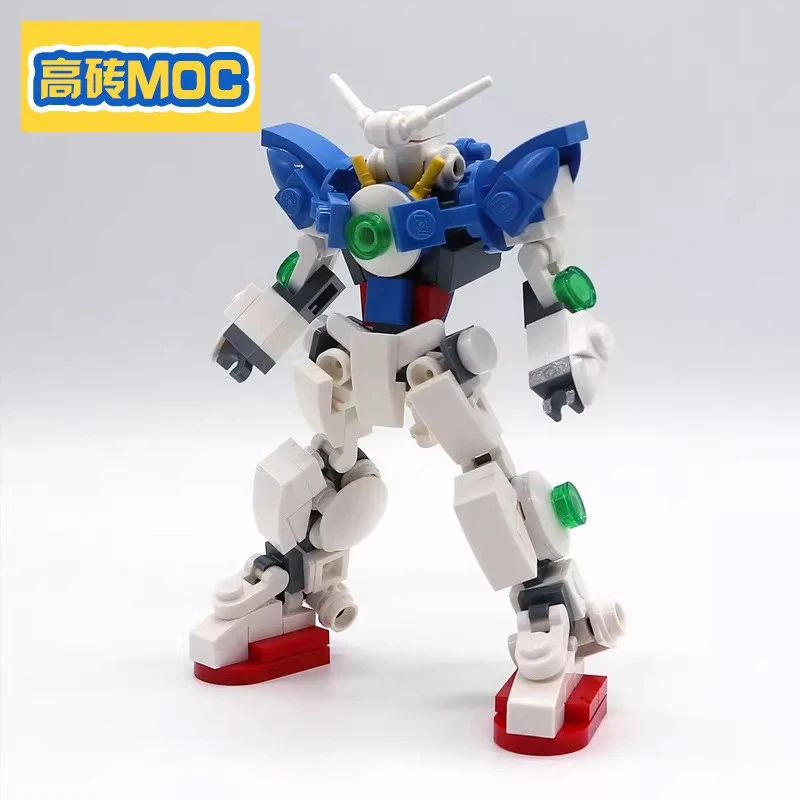 Domestic building block MOC is suitable for creative toys, nostalgic mini Angel Gundam assembled gift model.