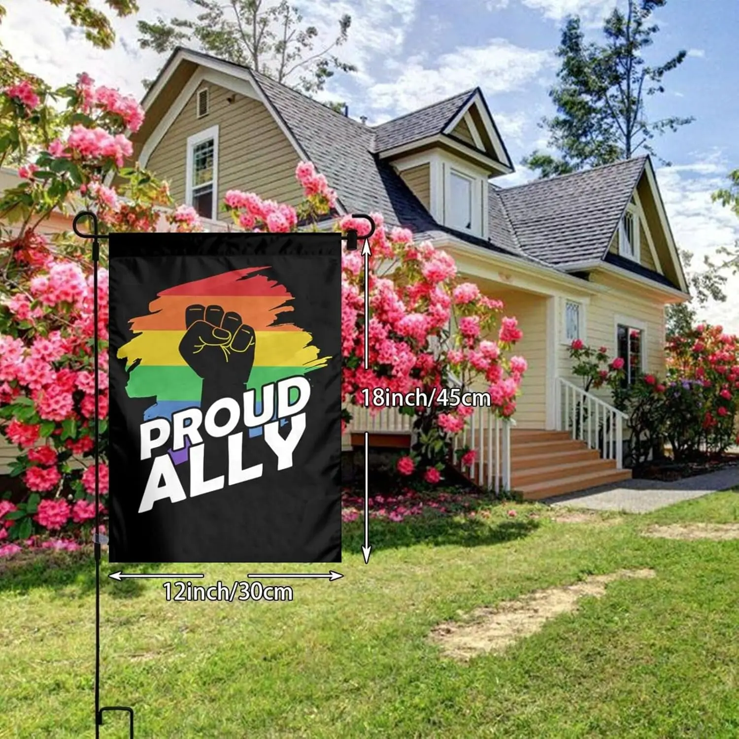 Pride Month LGBTQ Gay Pride Ally Garden Flags 12 x 18 Inches Double-Sided Banner Yard Flag Without Flagpole for Room Festiva IIC