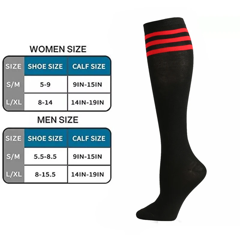 Unisex Compression Socks Football Socks Non-slip Long Tube Knee High Stockings Socks Striped Soccer Socks Running Sports Socks