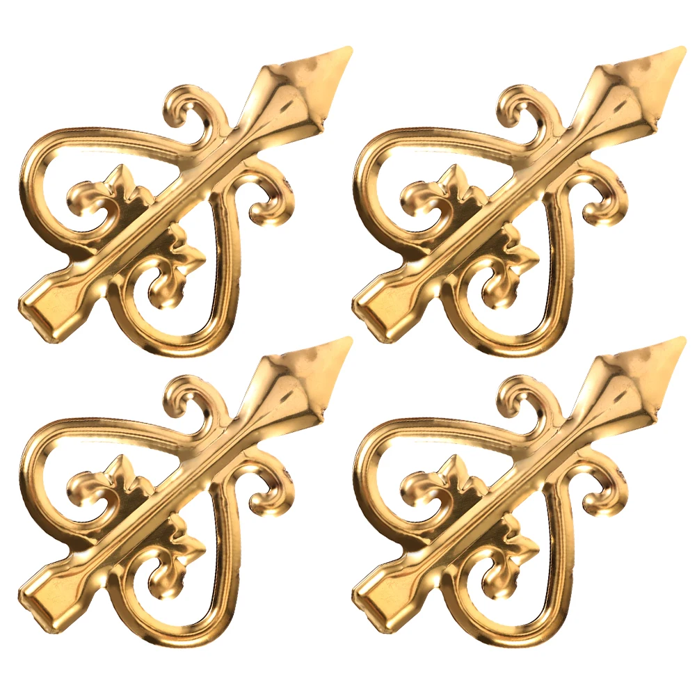 4 قطعة بندقية العلوي الزخرفية سياج Finials سبائك الألومنيوم مكافحة تسلق سياج في الهواء الطلق القبعات العالية لقبعات آخر المعادن #2