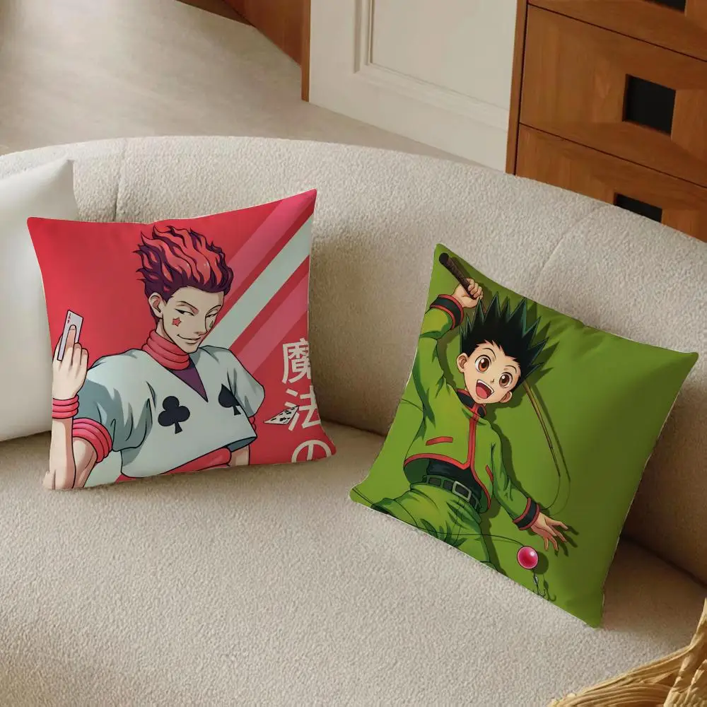 H-Hunter x H-Hunter Cushion Cover Daily Washable Linen Pillowcase Soft  for Sofa Bed Home Room Decor
