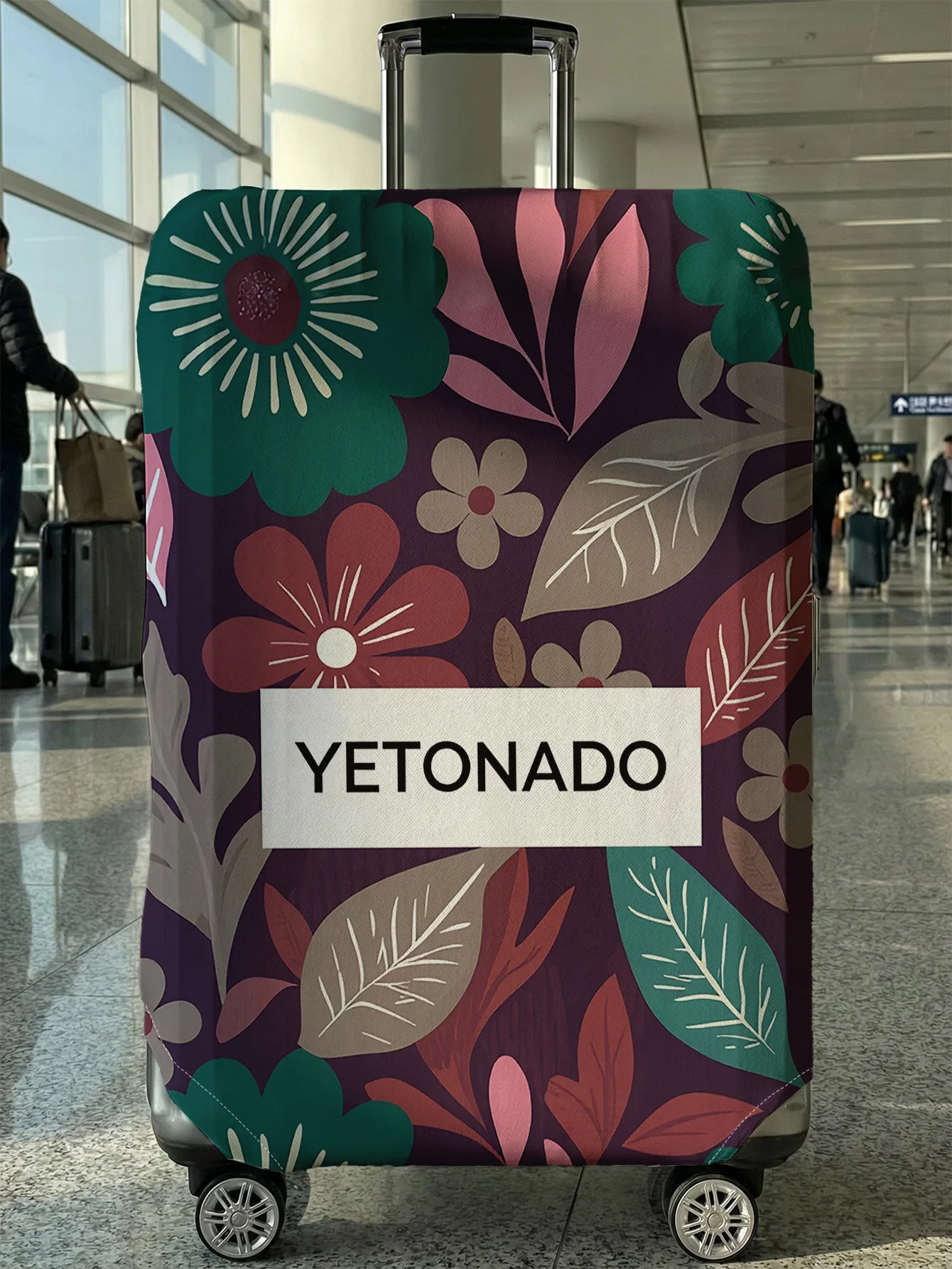 

Color blocking floral luggage protection cover, suitable for 18-32 inch luggage covers, luggage handle gloves, travel accessorie