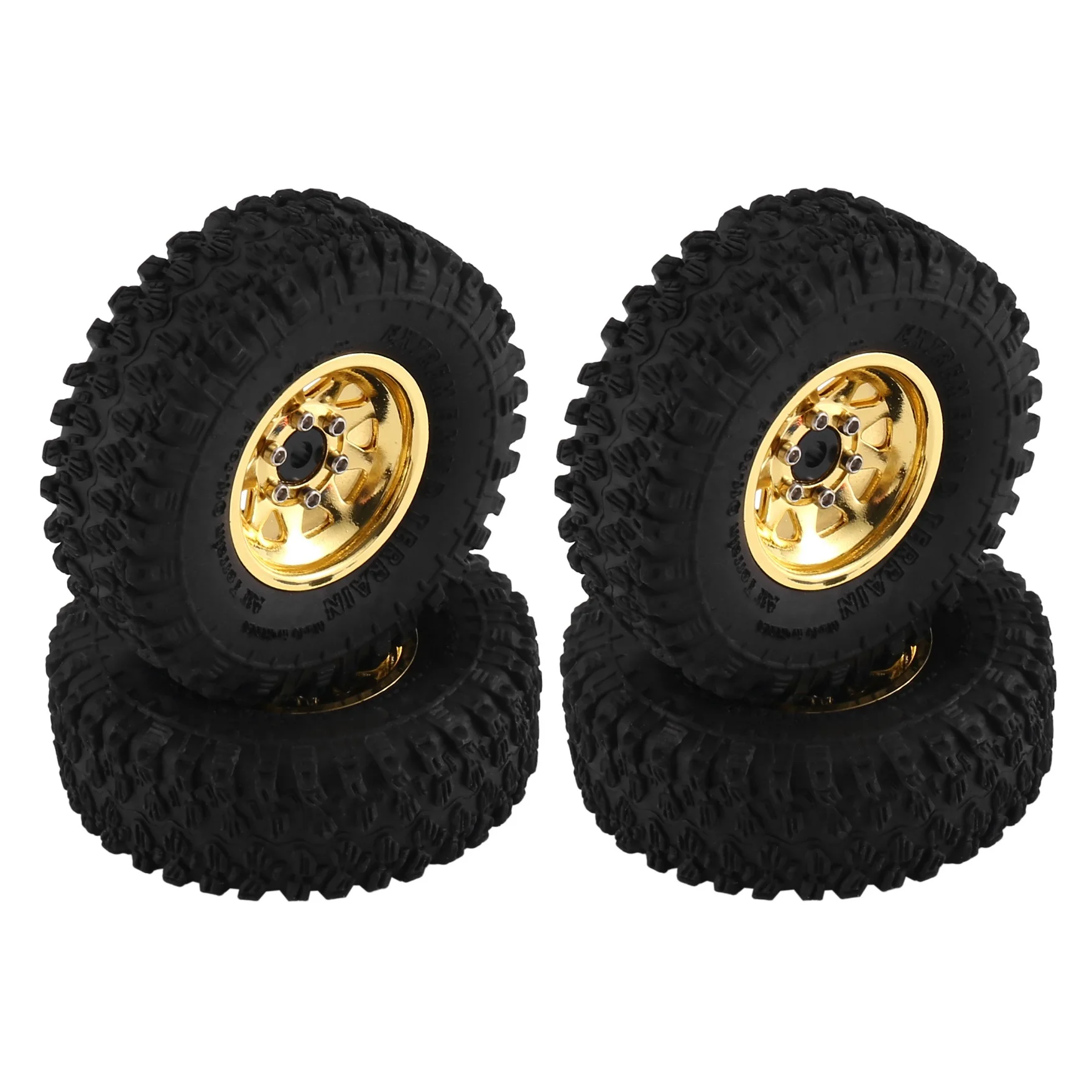 4pcs Metal 1.0" Beadlock Deep Dish Wheel Tire Set For 1/18 1/24 RC Crawler Car Axial SCX24 AX24 TRX4M FMS FCX24 Upgrade Parts