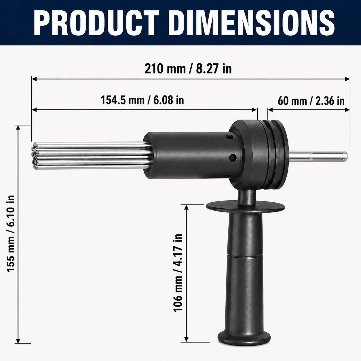Needle Scaler Rust Remover Attachment SDS Round Shank Electric Hammer Accessory For Steel Structure Paint Weld Slag Cleaning