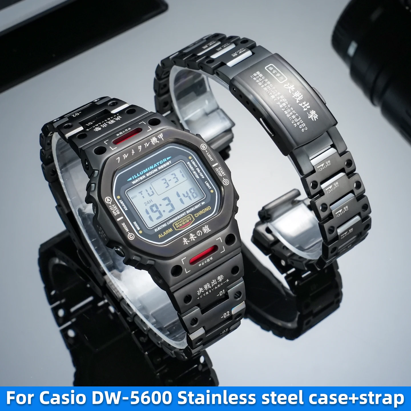 

Корпус и ремешок из нержавеющей стали 316L для Casio DW5600 GMW-5610 DW-5600, модифицированный комплект в стиле меха, металлические аксессуары для модификации.